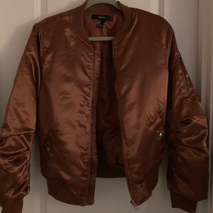 Copper colored bomber jacket
